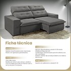 Sofá 3 Lugares Turmalina 180cm Cinza