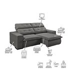 Sofá 3 Lugares Turmalina 180cm Cinza