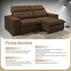 Sofá 3 Lugares Turmalina 220cm Marrom