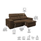 Sofá 3 Lugares Turmalina 220cm Marrom