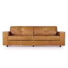 Sofá 3 Lugares Valencia Couro La Paz Camel 208 Cm