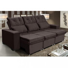 Sofá 3 Lugares Veludo Retrátil Reclinável Barcelona Requinte