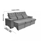 Sofá 3 Lugares Veludo Retrátil Reclinável Barcelona Requinte