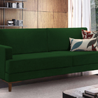 Sofá 3 Lugares Verde Em Veludo 2,03m Lírio