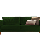 Sofá 3 Lugares Verde Em Veludo 2,14m Amarílis