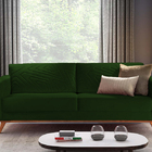 Sofá 3 Lugares Verde Em Veludo 2,14m Amarílis