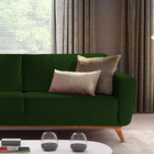 Sofá 3 Lugares Verde Em Veludo 2,14m Amarílis