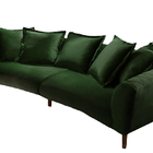 Sofá 3 Lugares Verde Em Veludo 2,50m Vega