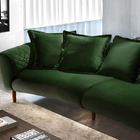 Sofá 3 Lugares Verde Em Veludo 2,50m Vega