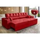 Sofá 3 Lugares Vermelho Retrátil 2,02 M Tecnologia Usb