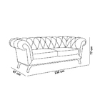 Sofá 3 Lugares Viena D07 230cm Base De Madeira Corano Bege -