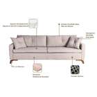 Sofá 3 Lugares Viena Linho Bege 190 Cm