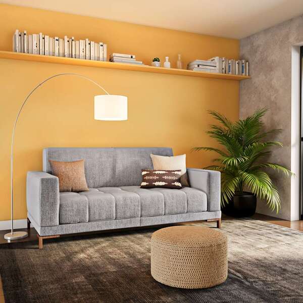 Sofá 3 Lugares Viena Linho Cinza