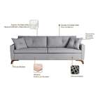 Sofá 3 Lugares Viena Linho Cinza 230 Cm