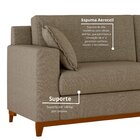 Sofá 3 Lugares Vintage Linho Bege Slim Caramelo