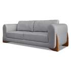 Sofá 3 Lugares Yves Linho Cinza 200 Cm