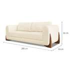 Sofá 3 Lugares Yves Linho Pérola 200 Cm