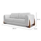 Sofá 3 Lugares Yves Linho Rústico Grigio 200 Cm