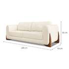 Sofá 3 Lugares Yves Linho Rústico Natural 180 Cm