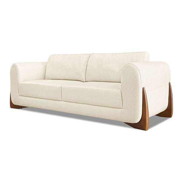 Sofá 3 Lugares Yves Linho Rústico Natural 220 Cm