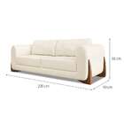 Sofá 3 Lugares Yves Linho Rústico Natural 230 Cm