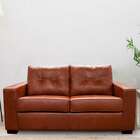 Sofá 3 Lugares Zafira Couro Conhaque 206 Cm