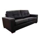 Sofá 3 Lugares Zafira Couro Preto 206 Cm