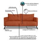 Sofá 3 Lugares Zeus Linho Bouclê Terracota 200 Cm