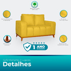Sofá 3x2 Lugares Memphis Ultra Conforto Em Madeira Maciça E S
