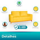 Sofá 3x2 Lugares Memphis Ultra Conforto Em Madeira Maciça E S