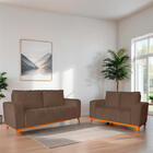 Sofá 3x2 Lugares Memphis Ultra Conforto Em Madeira Maciça E S