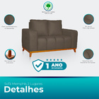 Sofá 3x2 Lugares Memphis Ultra Conforto Em Madeira Maciça E S