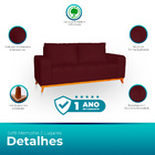Sofá 3x2 Lugares Memphis Ultra Conforto Em Madeira Maciça E S