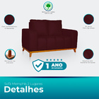 Sofá 3x2 Lugares Memphis Ultra Conforto Em Madeira Maciça E S