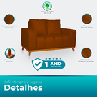 Sofá 3x2 Lugares Memphis Ultra Conforto Em Madeira Maciça E S