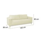 Sofá 4 Lugares 1,60m Zaad Linho Cinza Cestaplus