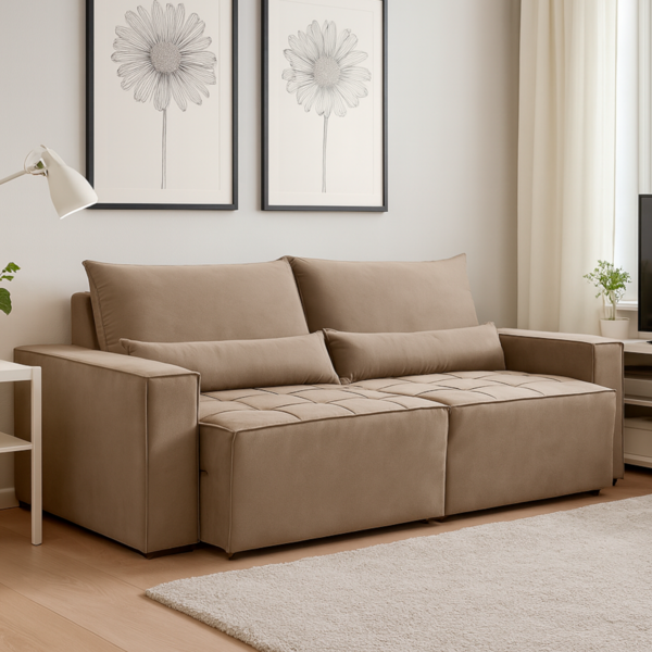 Sofa 4 Lugares 2,40m Retrátil E Reclinável Nepal - Coliseu Be