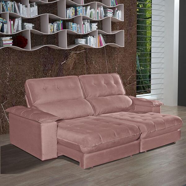 Sofá 4 Lugares 2,50m Retrátil E Reclinável Girona Bom Pastor