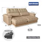 Sofá 4 Lugares 2,50m Retrátil E Reclinável Turim Bom Pastor