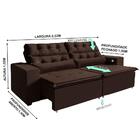Sofá 4 Lugares 2,52m Marrom Retrátil Reclinável 3 Portas Usb
