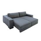 Sofá 4 Lugares 2,5m Retrátil Linho Denken Clark Cinza