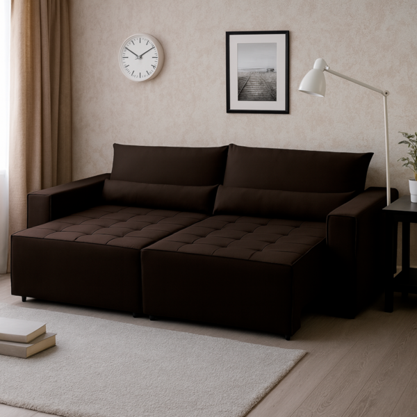 Sofa 4 Lugares 2,60m Retrátil E Reclinável Nepal - Coliseu Ma