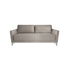 Sofa 4 Lugares 220cm Veludo Pes Em Aco Nikos  Bege/aço