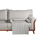 Sofá 4 Lugares 220x94x92cm Linho Louise Com Cama Pet Cinza