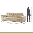 Sofá 4 Lugares 230cm Molas Ensacadas Com Base Madeira Maciça