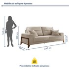 Sofá 4 Lugares 240cm Com Almofadas Milão