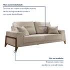 Sofá 4 Lugares 240cm Com Almofadas Milão   Linho/bege