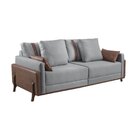 Sofá 4 Lugares 240cm Hawai Estofados Arpaan Cinza/marrom