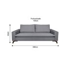 Sofa 4 Lugares 240cm Veludo Pes Imbuia Gregory  Cinza/imbuia