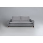 Sofa 4 Lugares 240cm Veludo Pes Imbuia Gregory  Cinza/imbuia